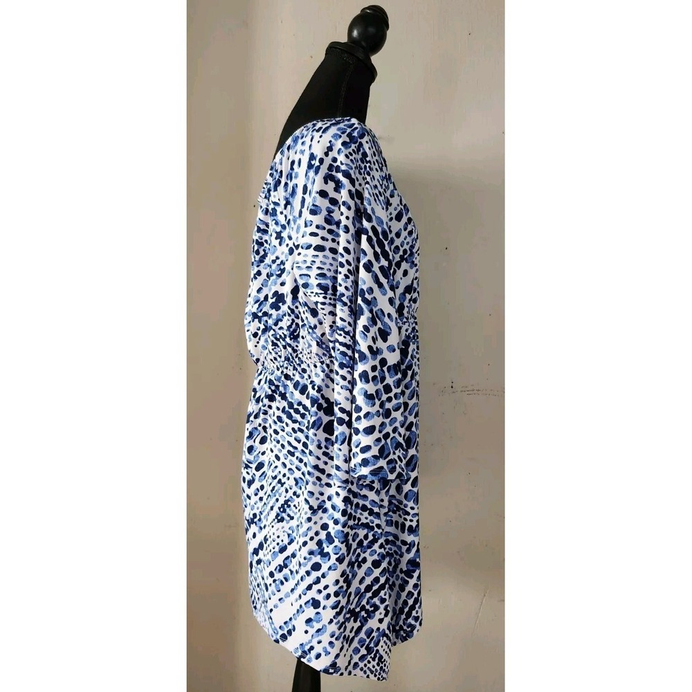 Slinky Brand Womens 1X Empire Waist 3/4 Sleeve Stretch Top Shirt Tunic Abstract - Picture 3 of 5